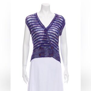 Missoni Sweater
•   Purple
•   Striped
•   Short Sleeve with V-Neck cardigan